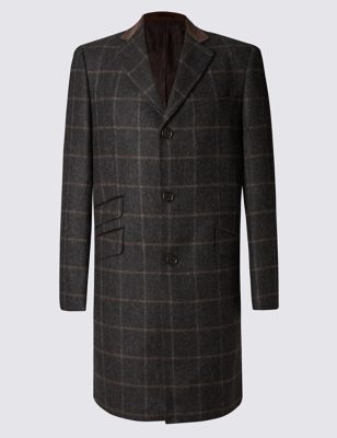 Luxury Single Breasted Wool Coat with Buttonsafe&trade;